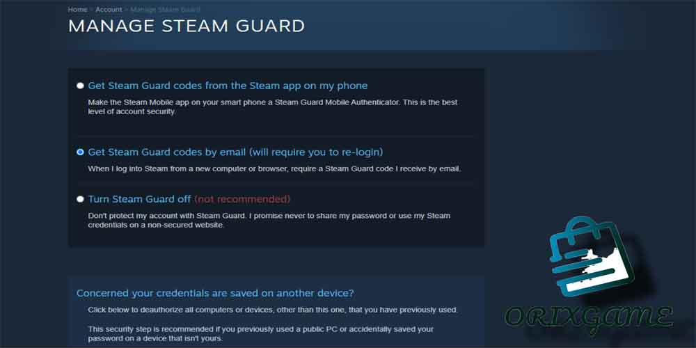 گزینه سوم را انتخاب کنید -Turn Steam Guard off